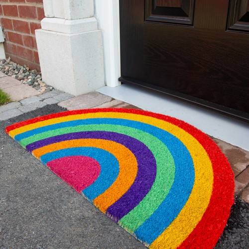 Rainbow coir doormats half - coir,