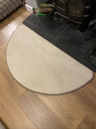 Ivory half moon fireside rug - half,