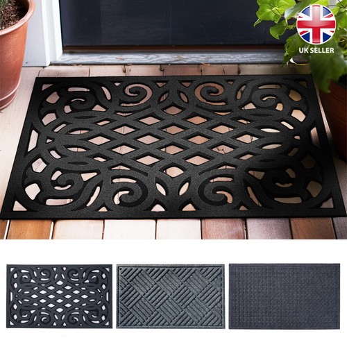 Rubber door mat - door, black
